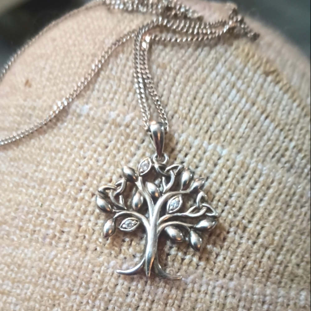 Crystal tree of life necklace
